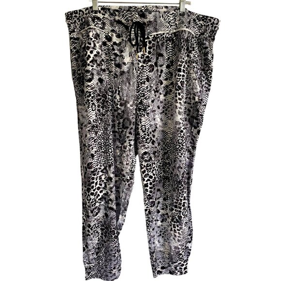 Skinnygirl Women's Plus Size Snake Print Joggers Pants With Pockets 2X NEW - Picture 4 of 11